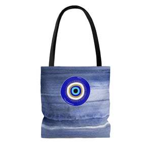 
                  
                    Load image into Gallery viewer, Evil Eye Lucky Tote Bag - Watercolor Background
                  
                